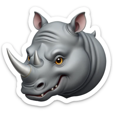 angry rhinoceros sticker