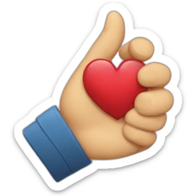 corazón mano sticker