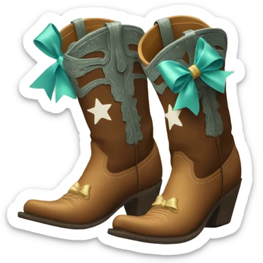 cowboy boots with bows sticker