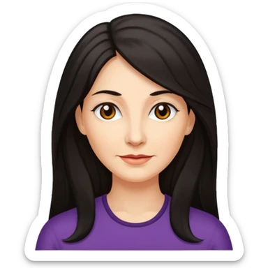 Mature woman with long dark hair sticker