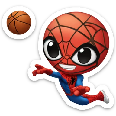 Spider-Man playing basketball sticker