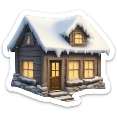 Beautiful New Year's little house covered with snow on Christmas Eve sticker
