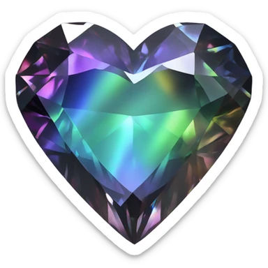 Dark Heart shaped 56-carat iridescent diamond sticker