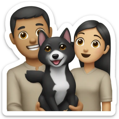 Black shiba with possum sticker