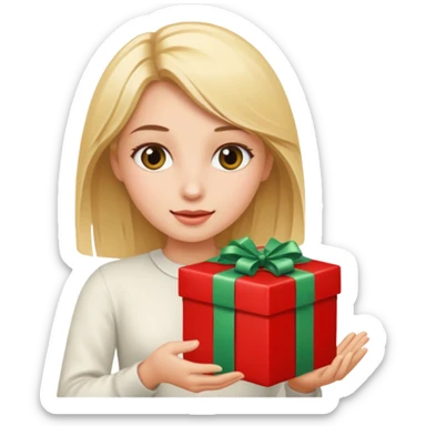 Rubia recibiendo un regalo costoso  sticker
