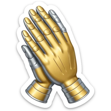 praying metallic hands, no gold sticker