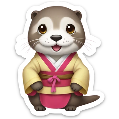 An Korean hanbok otter sticker