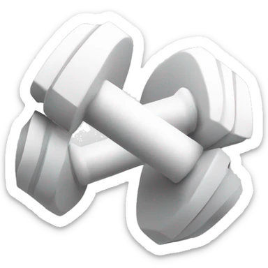 make an abstract design of a dumbell that shows strength and trust, all white  sticker