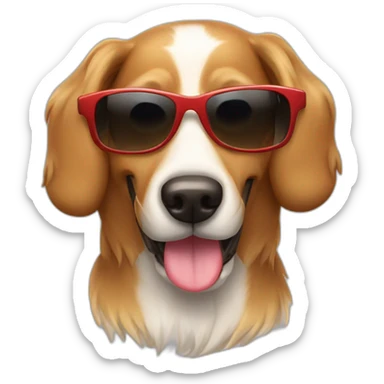 dog braco weimanerer smiling with sun glasess sticker