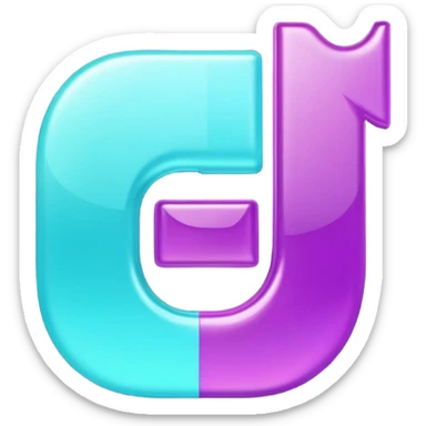 Purple and Cian Symbol of TikTok  sticker