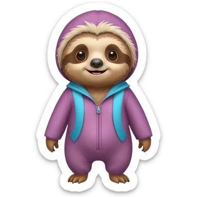 Cute sloth dressed up in a Zoe costume from K-pop demon hunters  sticker
