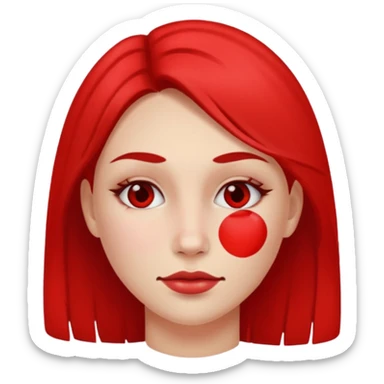 mujer con zonas rojas en la cara sticker