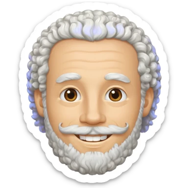 white bearded and curly haired sticker