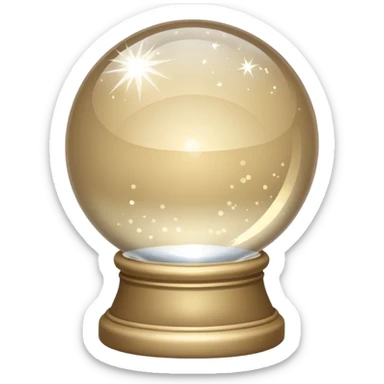 crystal ball sparkles beige sticker