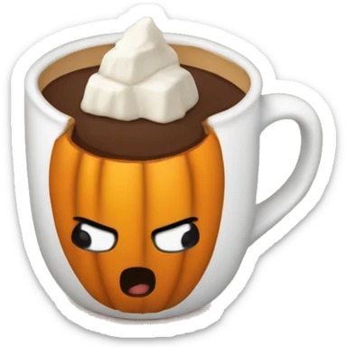 Hot cocoa in a pumpkin cup sticker