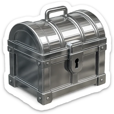 a chest, chrome style sticker