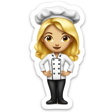 blonde girl tattooed chef sticker