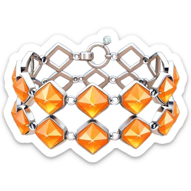fantasy magic orange bracelet diamonds low poly sticker