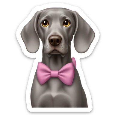 Weimaraner with bow sticker