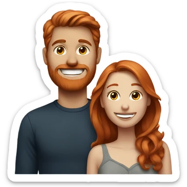 smiling couple at night redhead sticker