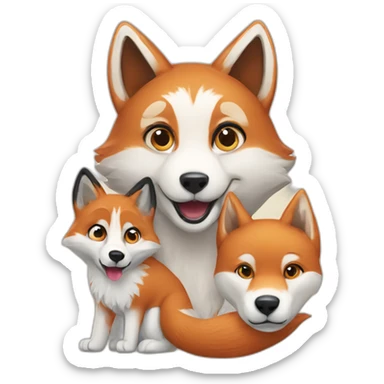 Fox and husky sticker