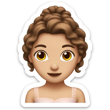 brown hair ballerina sticker