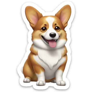 Tri colored corgi face winking sticker
