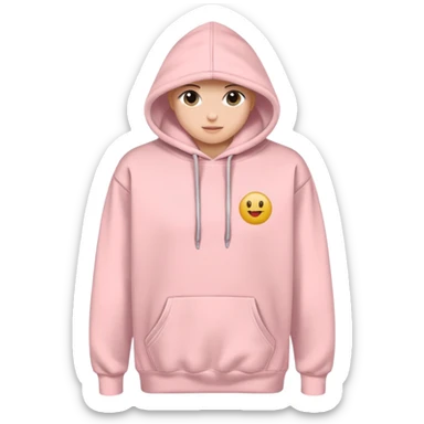 Powder pink college hoodie sticker