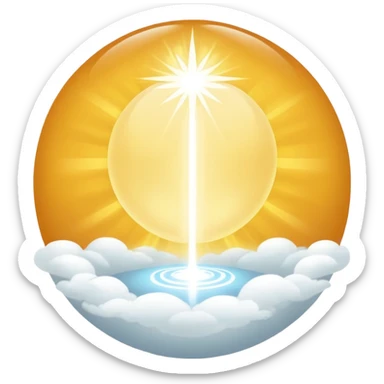 a bright orb of light emerging from a simple silhouette, symbolizing spiritual energy sticker