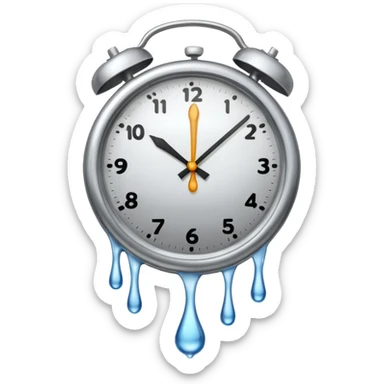 sad melting clock sticker