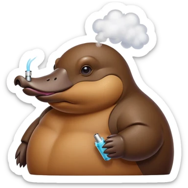 Fat platypus vaping sticker