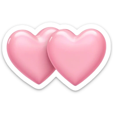 two pastel pink hearts sticker