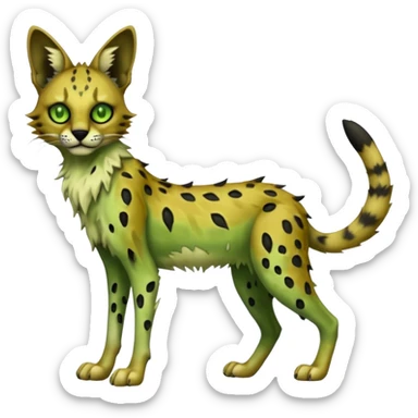 Dark-deep-Greenish Zombie-serval, full body sticker