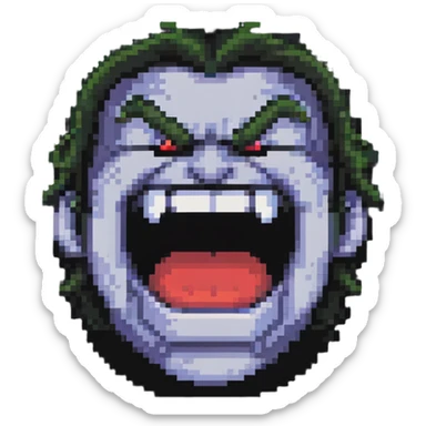 cartoon villain with exaggerated evil laugh sticker