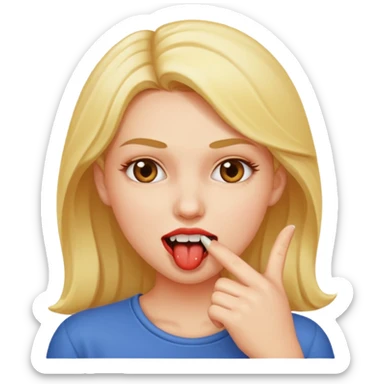 Cara mordiendo dedo sticker