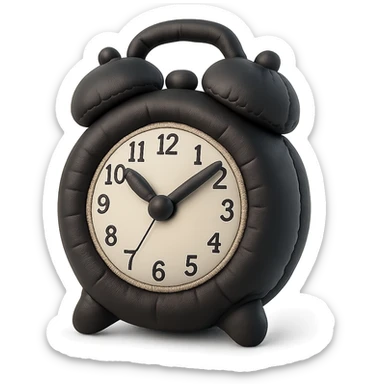 black vintage alarm clock sticker