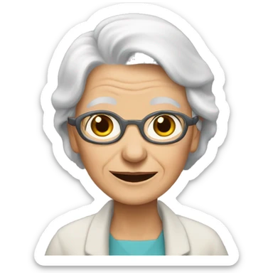 an elderly woman in the middle plan sticker