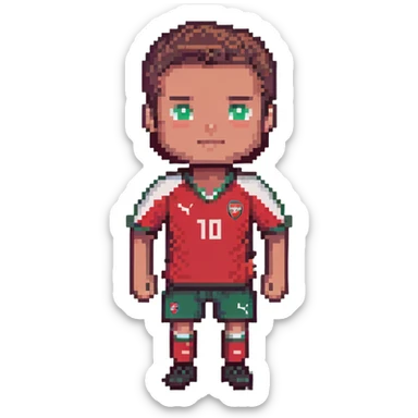 Soccer player in Arsenal red jersey sticker