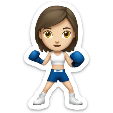 white brunette girl boxing sticker