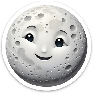Pretty white moon with craters sticker