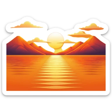 Sunset orange sticker