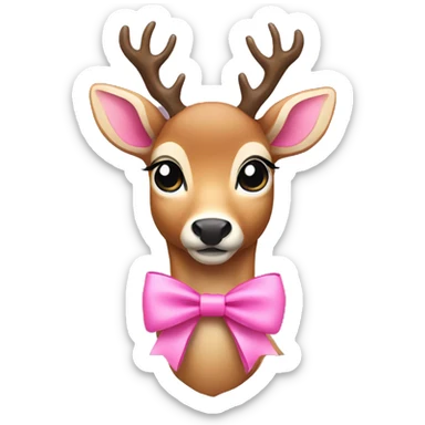 Deer with pink bow sticker