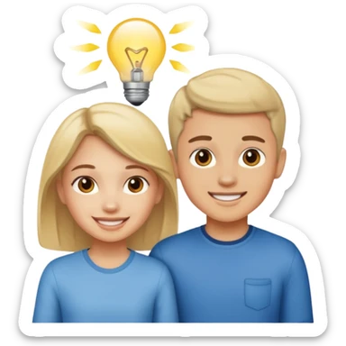 girl with boys smiling sticker