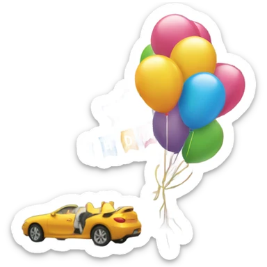 Make a sign Happy 83rd Birthday!     In the background and on a table With cake,balloons, wine glasses,cookies, ice cream sticker