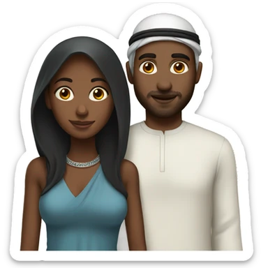 Black girl with Arab husband  sticker