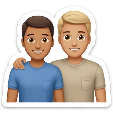dos amigos hombres que comparten alquiler atrás en casa sticker