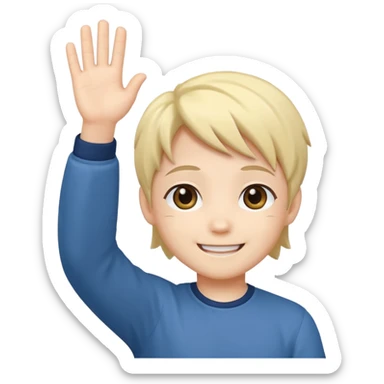 A chibi anime character waving sticker