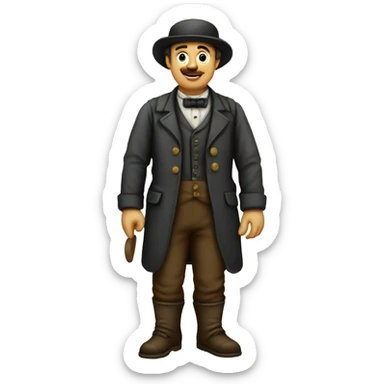 Victorian era worker man Factory sticker