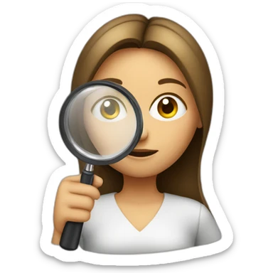 girl with a magnifying glass sticker