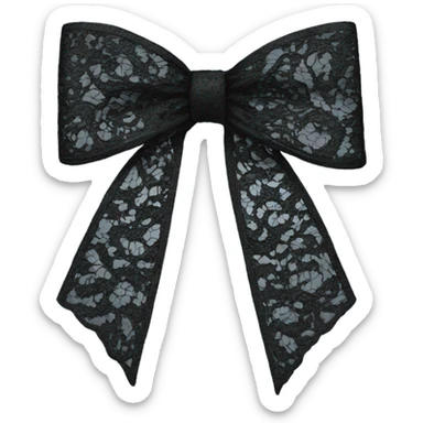 black lace bow sticker
